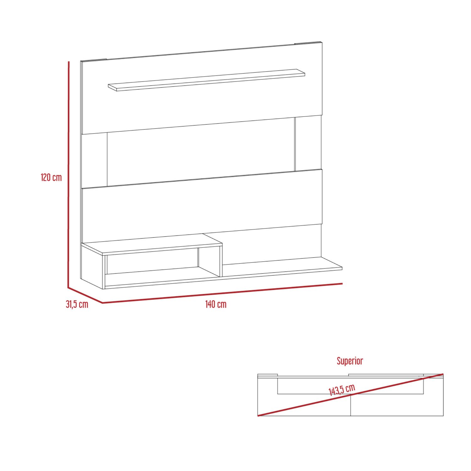 Panel Tv 55" 120x140x31,5 Cm Fm-001 image number 5.0