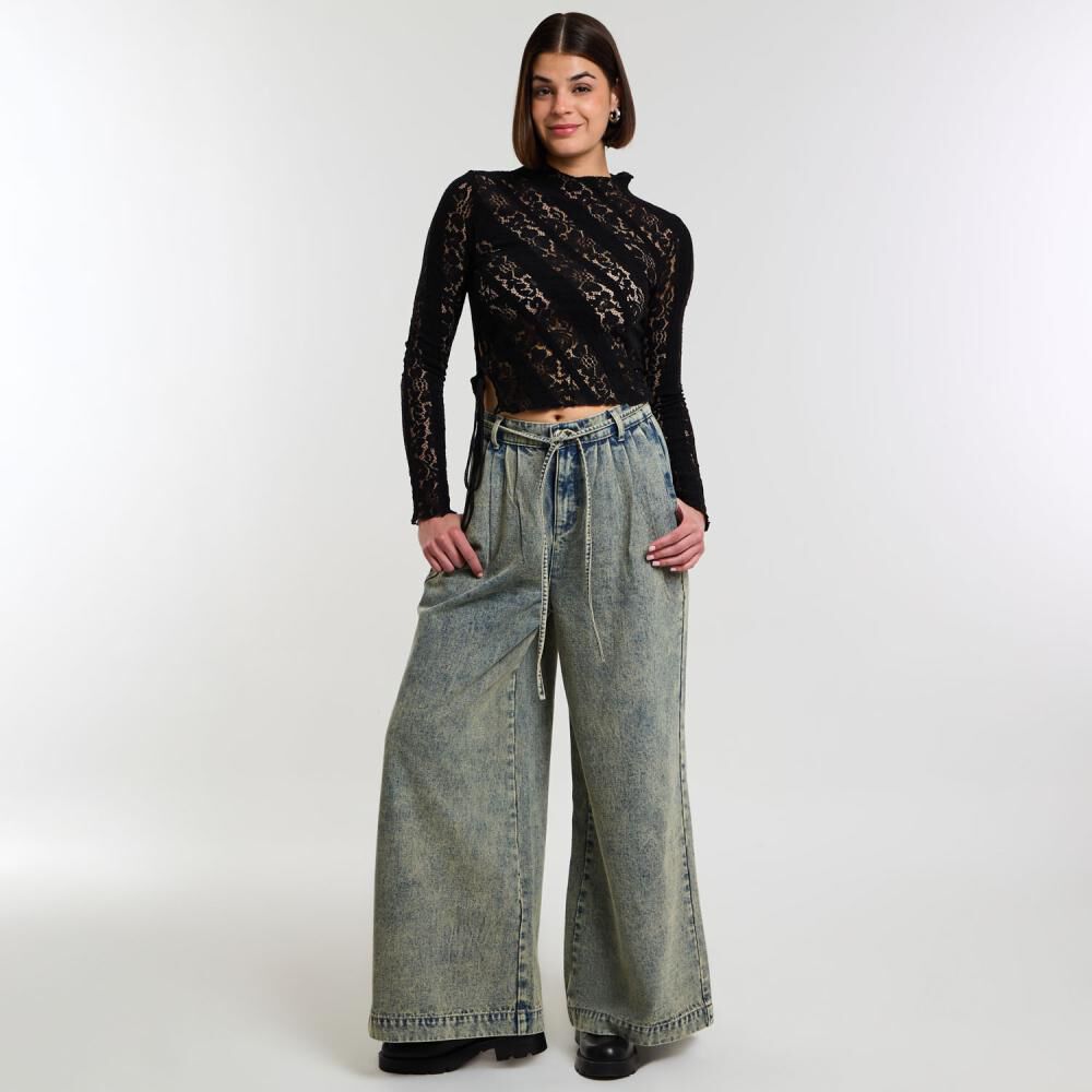 Jeans Tiro Medio Barrel Mujer Rolly Go image number 1.0