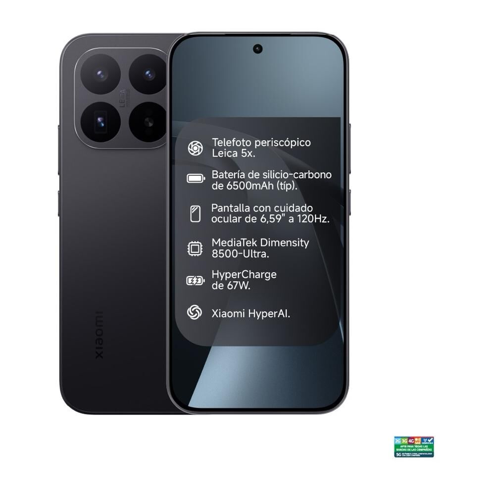 Smartphone Xiaomi 17T / 5G / 256 GB / Negro / Liberado + Parlante Sound Outdoor image number 1.0