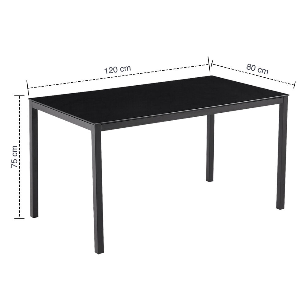 Mesa De Comedor Vidrio Negro 120x80x75cm image number 2.0
