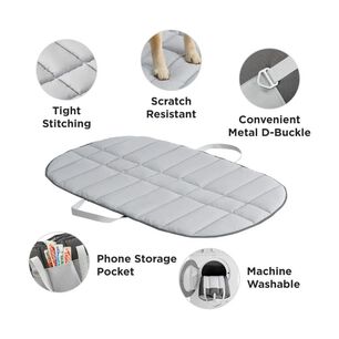 Cama De Viaje Para Perro Alfombra Port&aacute;til Plegable Gris