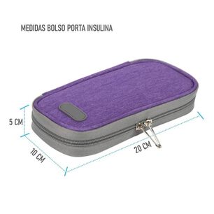 Bolso Estuche Cooler Porta Insulina Para Viaje Refrigerante Oneder Tela Morado