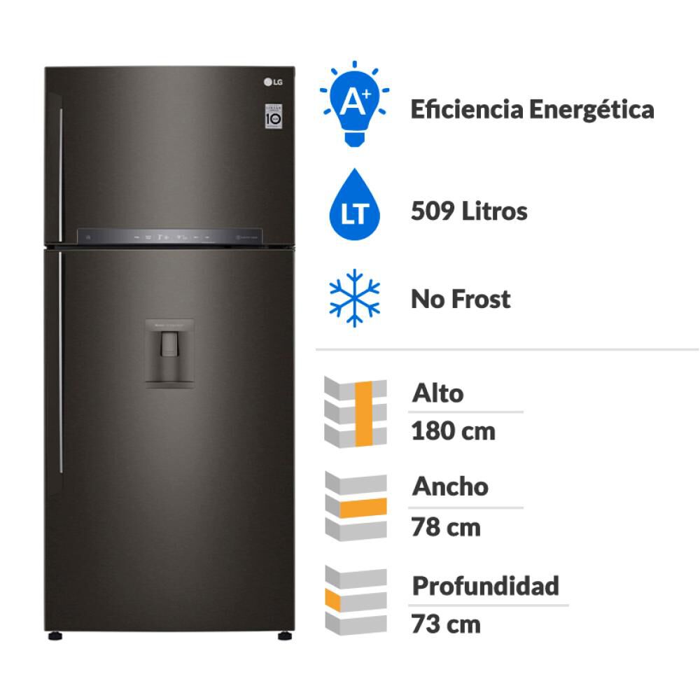 Refrigerador Top Freezer LG GT51SGD / No Frost / 509 Litros / A+ image number 1.0