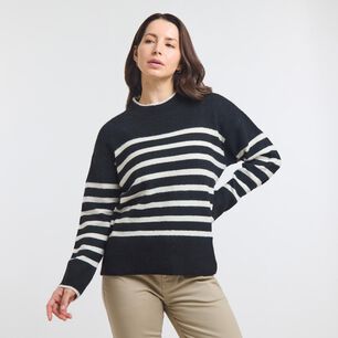 GEEPS SWEATER LISTADO REGULAR MANGA LARGA CUELLO ALTO MUJER GEEPS