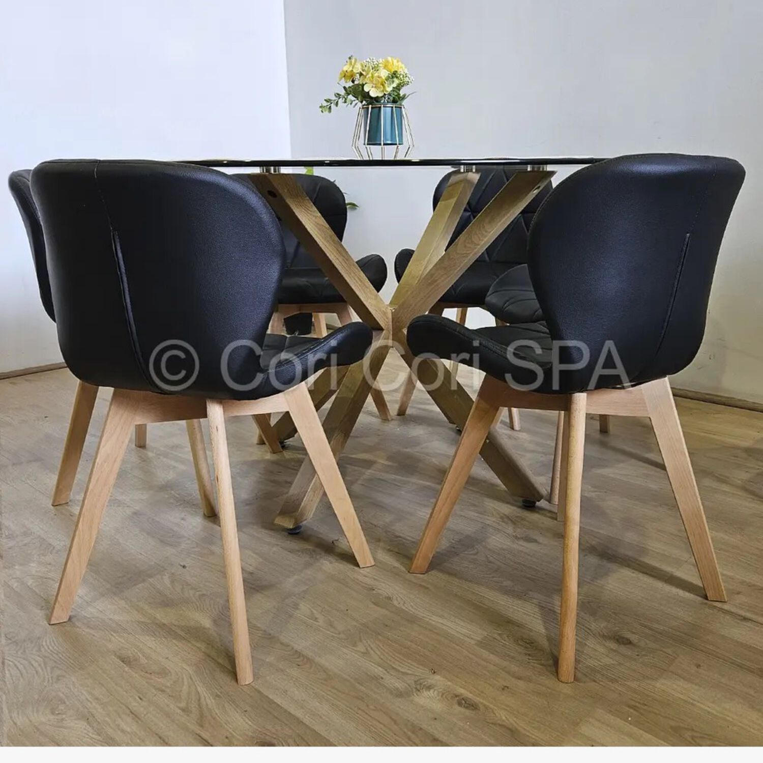 Comedor Mesa Warwick 120 + 4 Sillas Mariposa Wood Negro image number 0.0