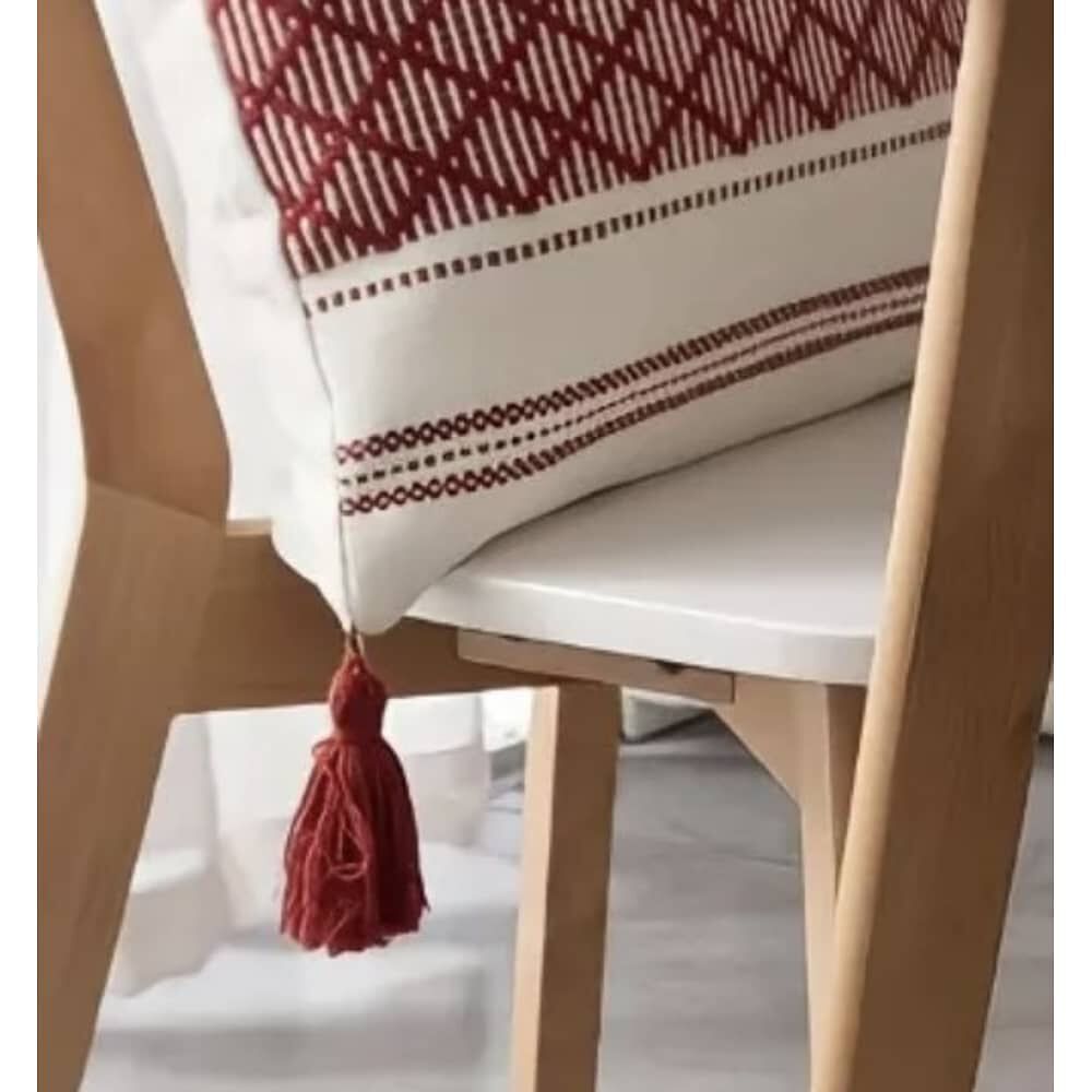 Camino De Mesa Medida 37x180cm Tejido Bordado Poliester Burdeo image number 3.0