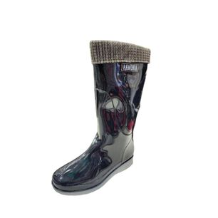 Bota De Agua Lluvia Mujer Negro