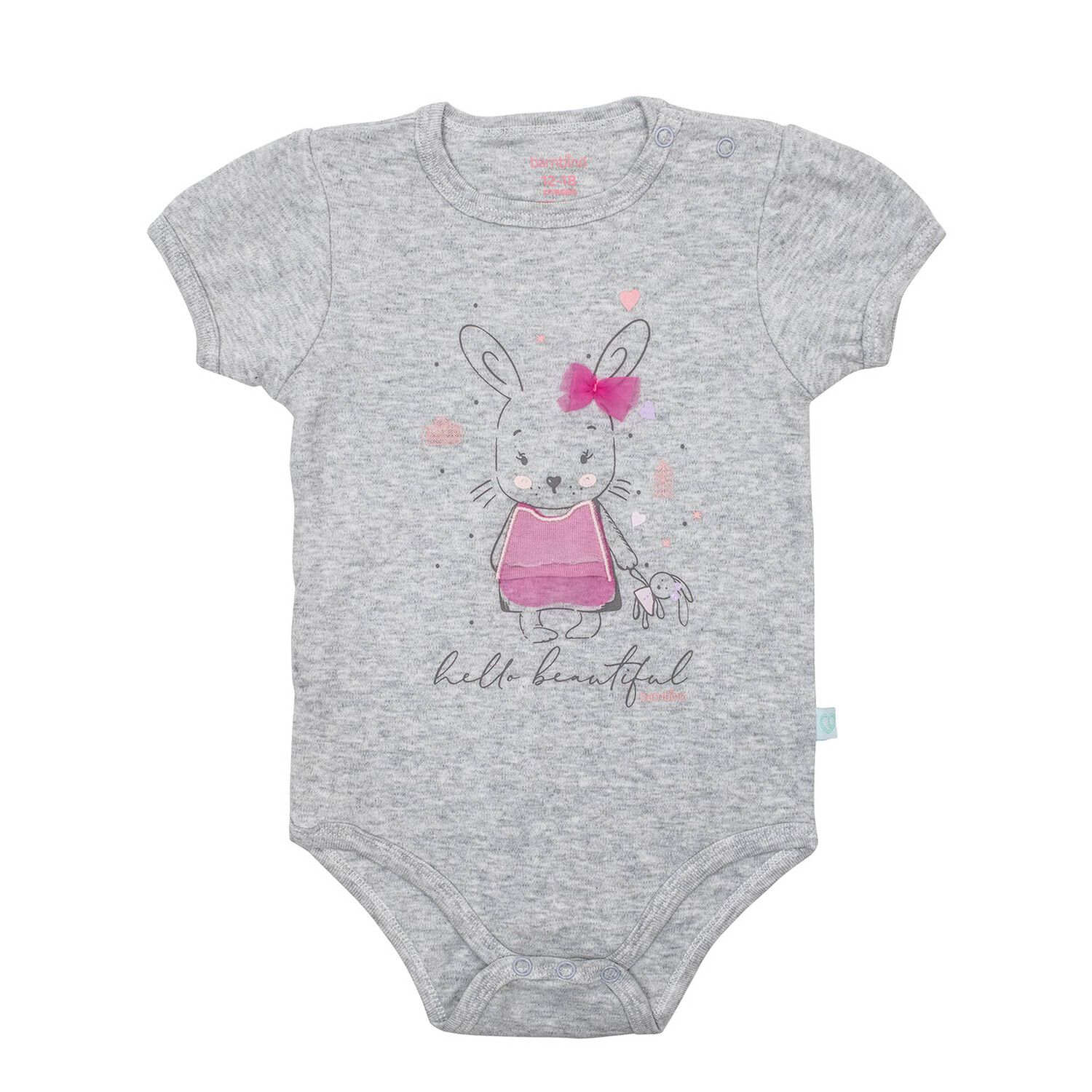 Bodys Manga Corta Set 2 Piezas Bambino 100% Algod&oacute;n Rosado image number 1.0
