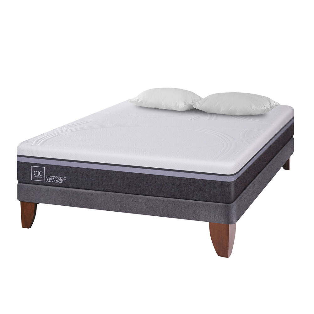 Cama Europea Cic Ortopedic Advance / 2 Plazas / Base Normal + Almohadas image number 1.0