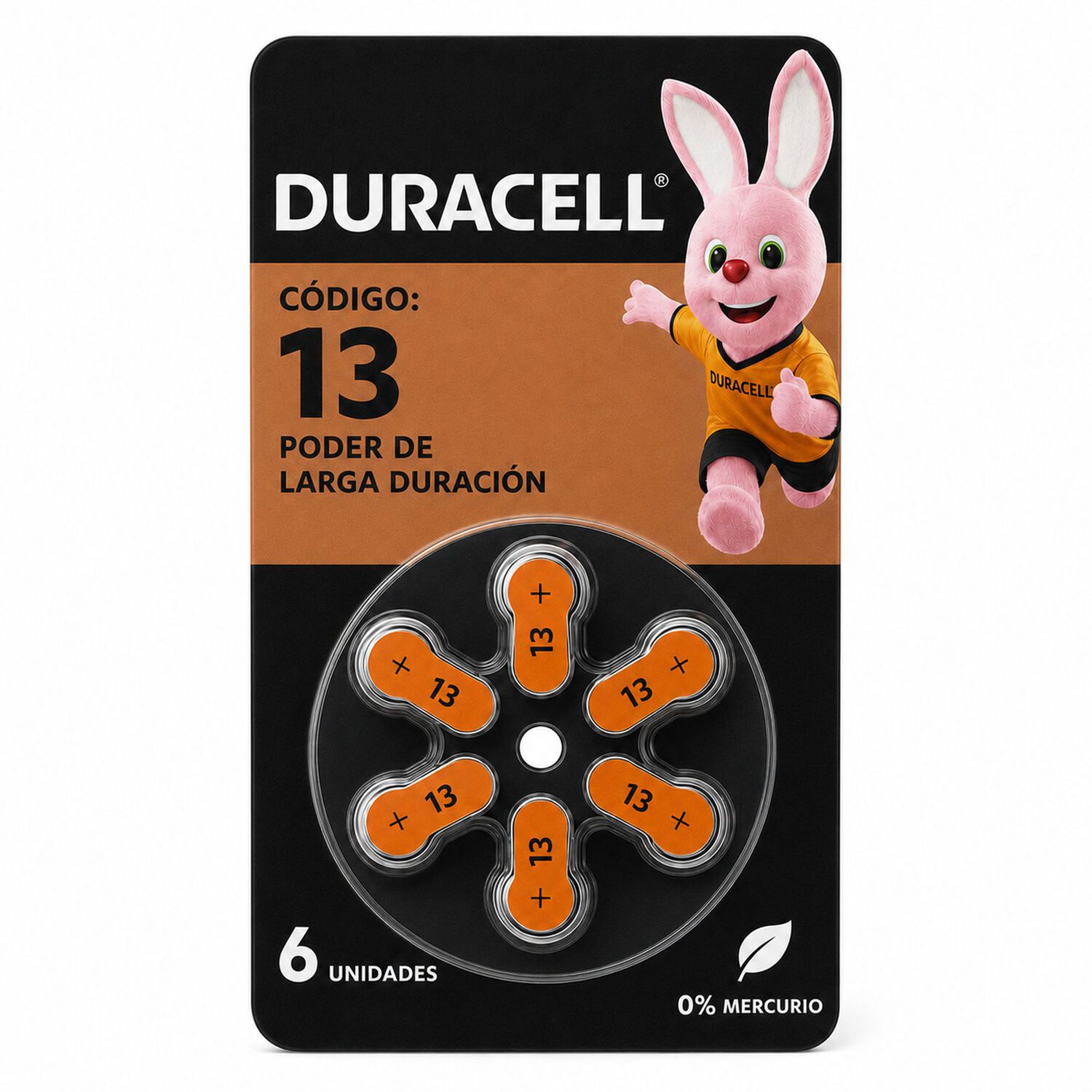 Pila Duracell 13 De Audiolog&iacute;a De Larga Duraci&oacute;n (pack De 6) image number 0.0