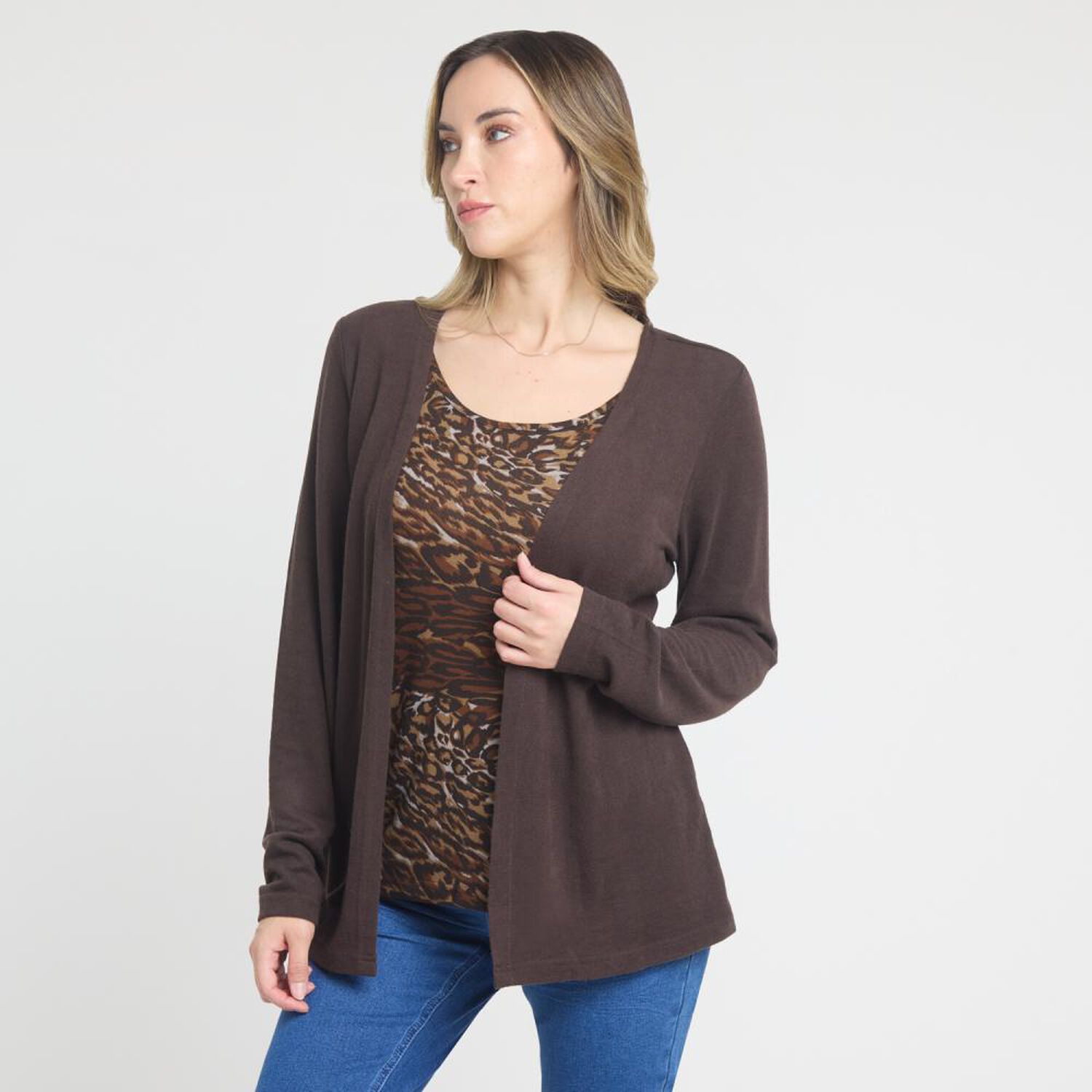 Sweater Tejido Camant Doble Manga Larga Cuello Redondo Mujer Lesage image number 2.0