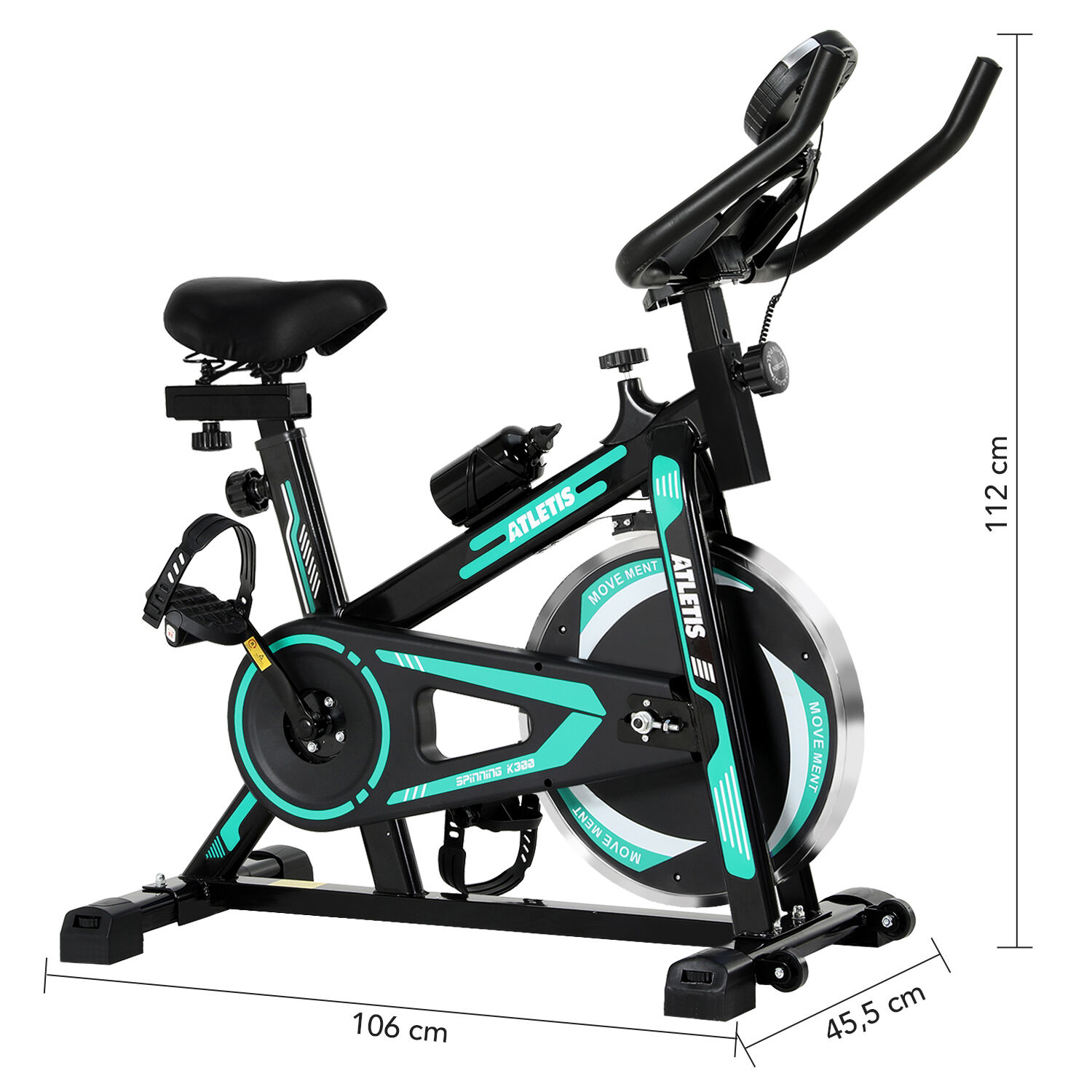 Bicicleta Spinning Atletis K300 Verde image number 2.0