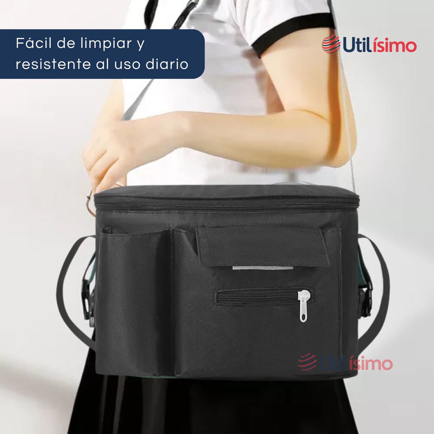 Bolso Maternal Mochila Para Coche Pa&ntilde;alera Beb&eacute; Black image number 2.0