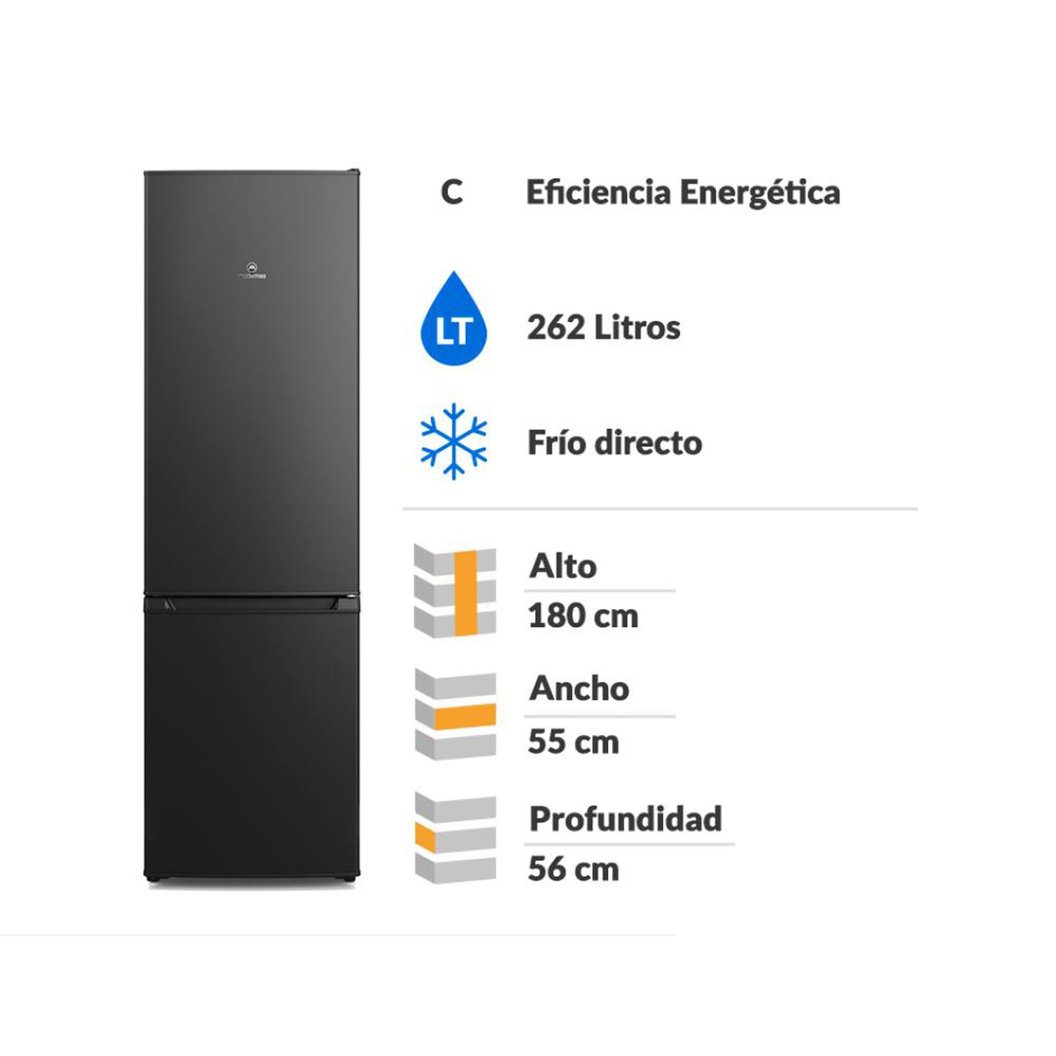 Refrigerador Bottom Freezer Mademsa MED270B / Fr&iacute;o Directo / 262 Litros / C image number 1.0
