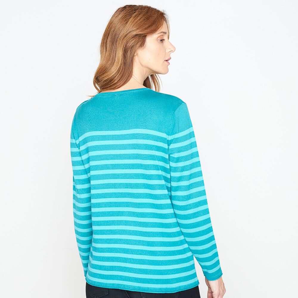 Sweater Rayas Largo Mujer Geeps image number 2.0
