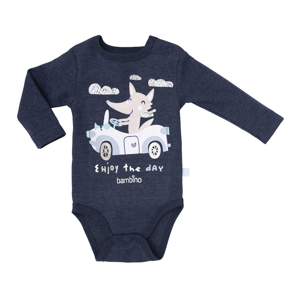 Set 2 Bodys Manga Larga Azul Zorro Niño 9 - 12 Meses image number 2.0