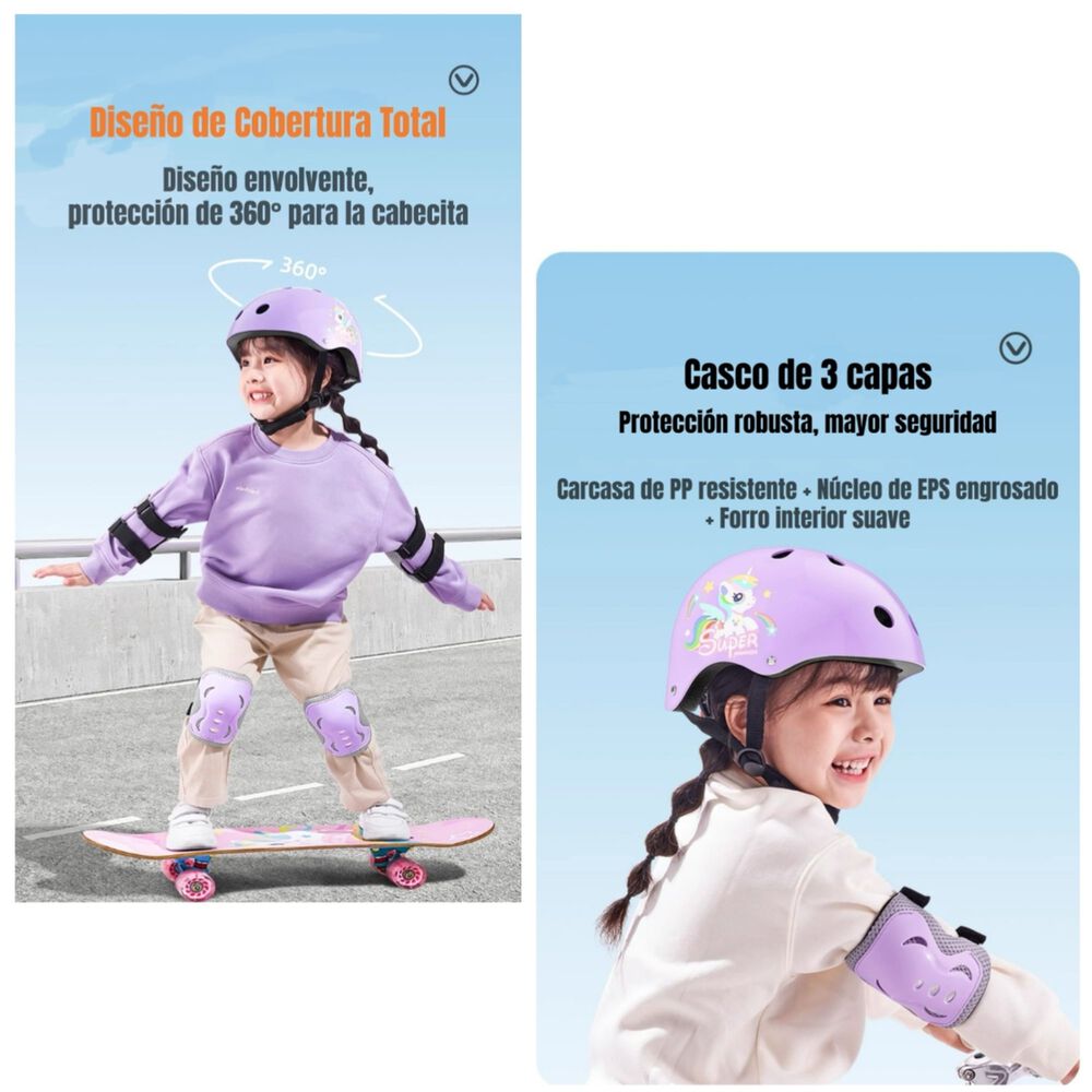 Casco Infantil Y Set De Protecci&oacute;n 6 Piezas S&uacute;per Lubabycas image number 6.0