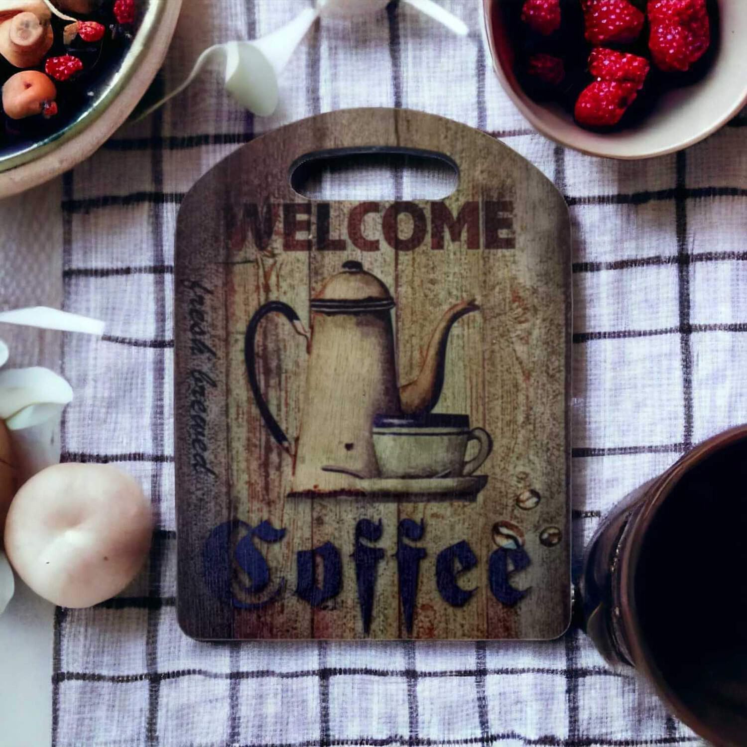Tabla Para Cocktail Madera 22x16 Cm Welcome Coffe image number 1.0