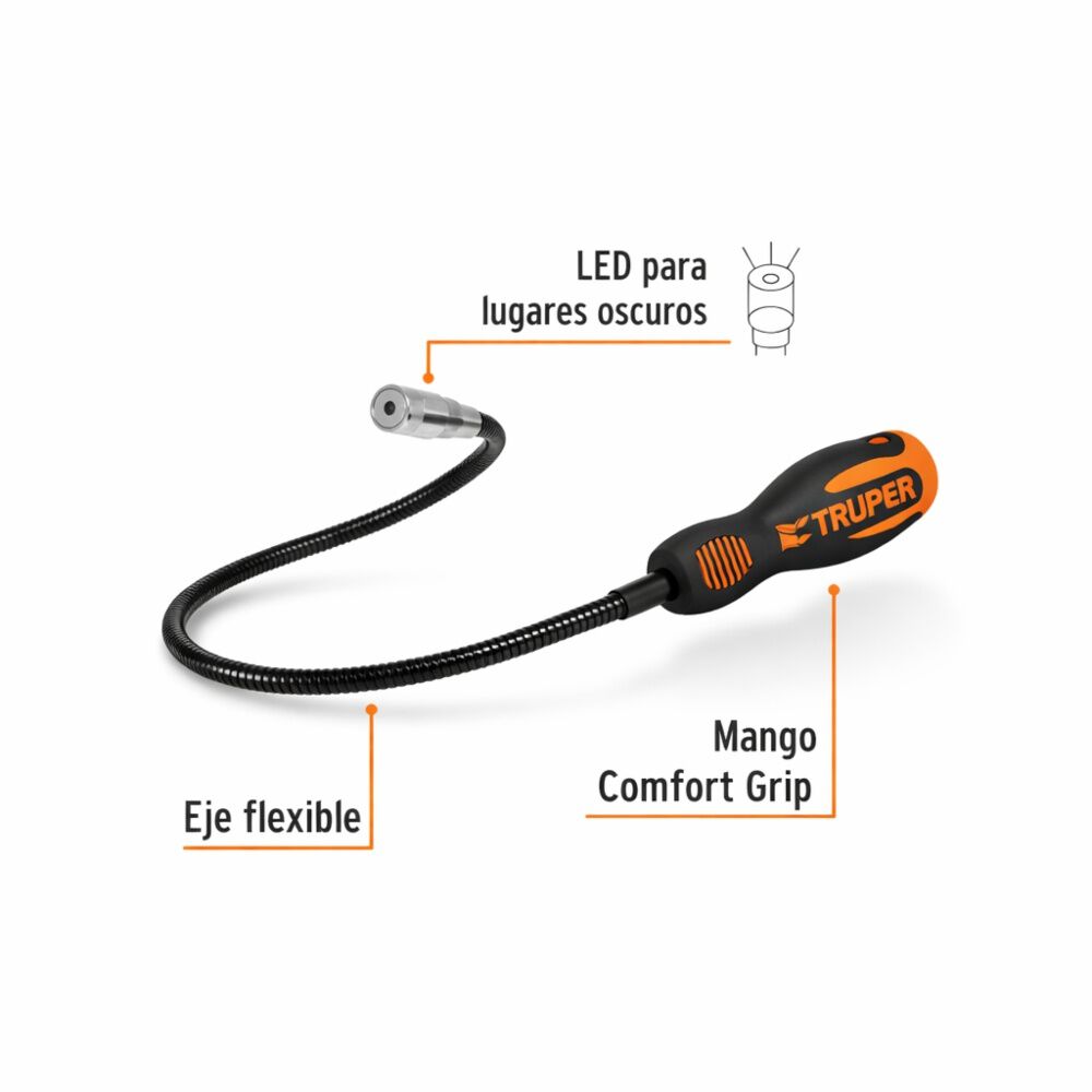 Iman Mecanico Flexible Con Luz Led Truper Profesional image number 1.0