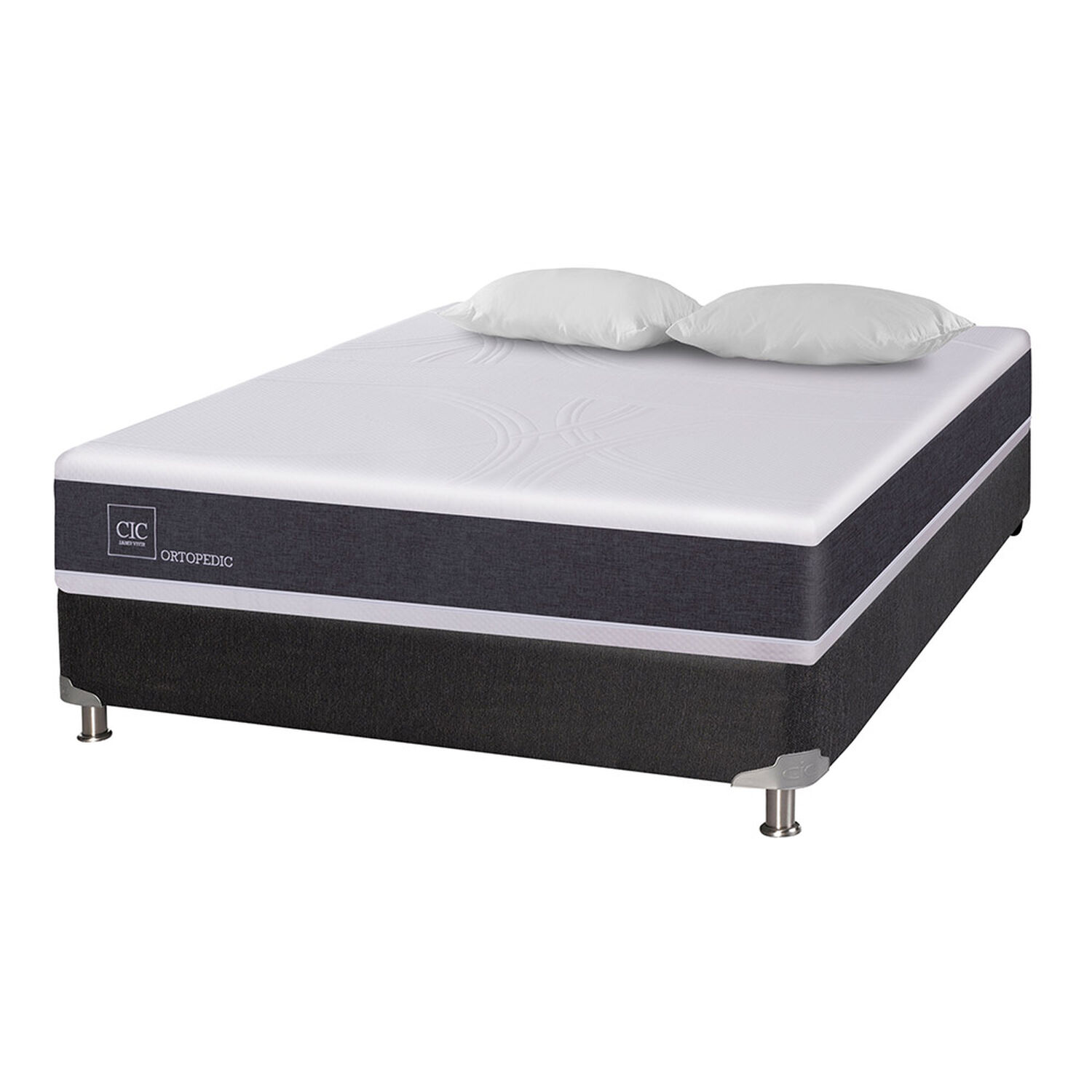 Box Spring Cic New Ortopedic B5 / 2 Plazas / Base Normal + 2 Almohadas image number 0.0