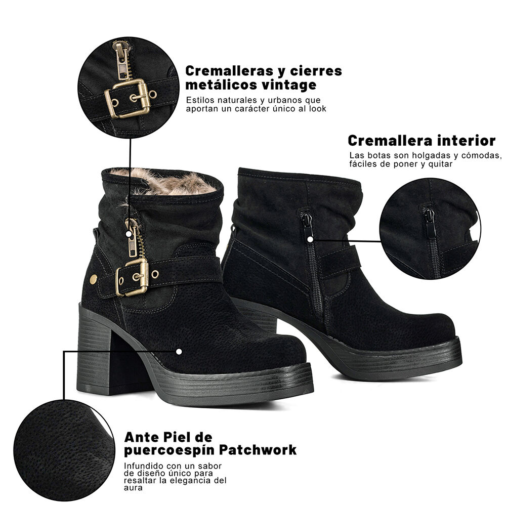 Botin Casual Mujer Taco Grueso Con Felpa Comodo Weide Czy608 image number 8.0