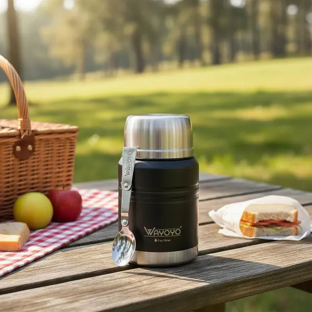 Termo Comida Wayoyo 510 Ml Acero Inoxidable Negro image number 0.0