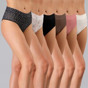 Pack X6 Hikini Algodon Print & Solid Flores