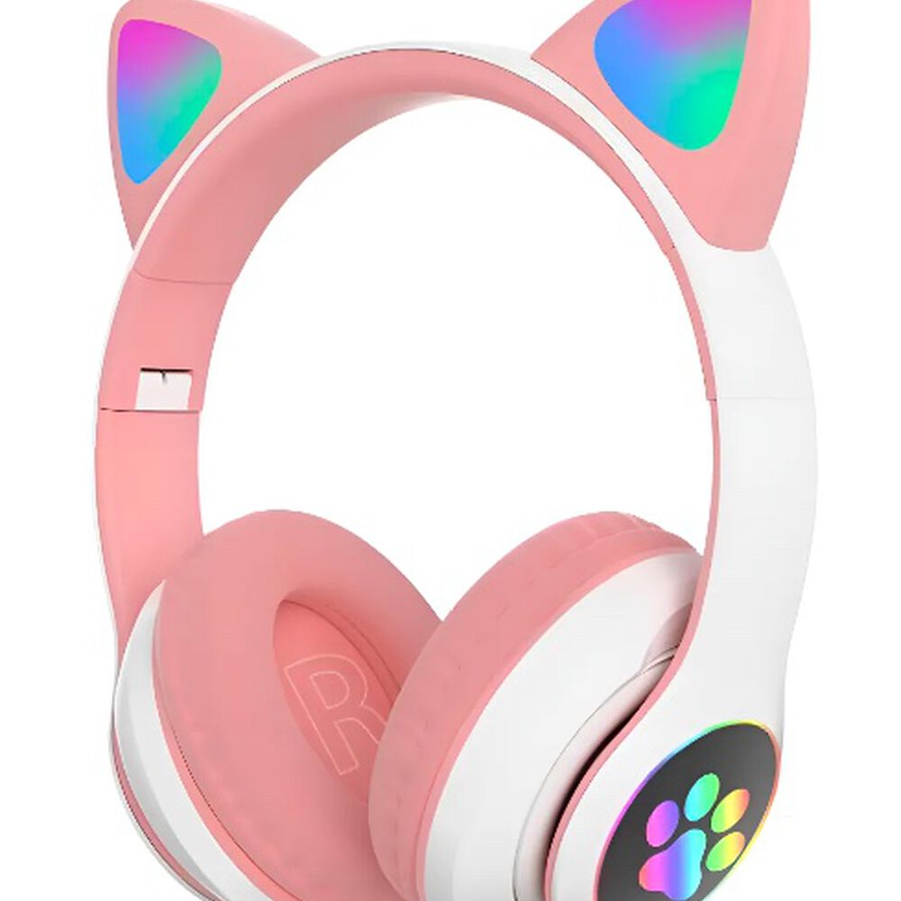 Audífonos Gamer Inalámbricos Rosados Con Luz Led image number 0.0