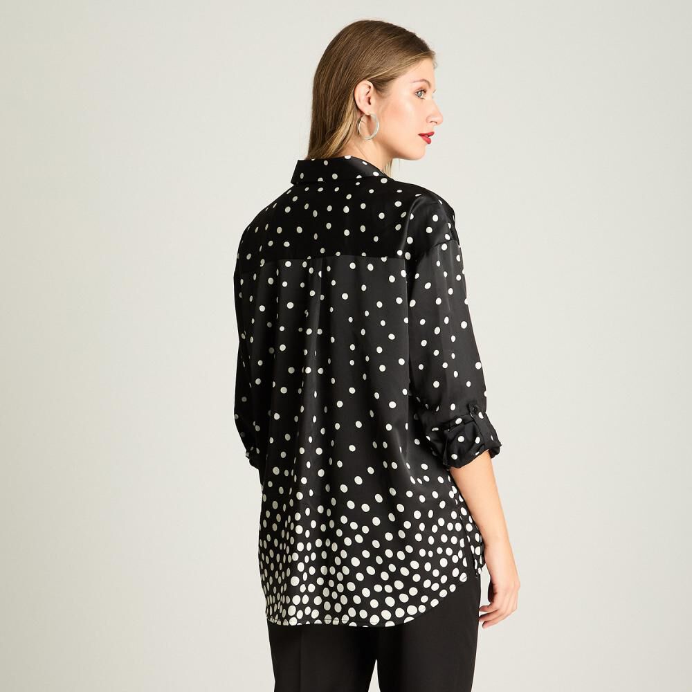 Blusa Con Botones Manga Larga Cuello Camisero Mujer Lorenzo Di Pontti image number 2.0