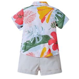 Conjunto De Vestir Hawaiano Manga Corta Niño 1 A 5 Años Beige Hawaiano