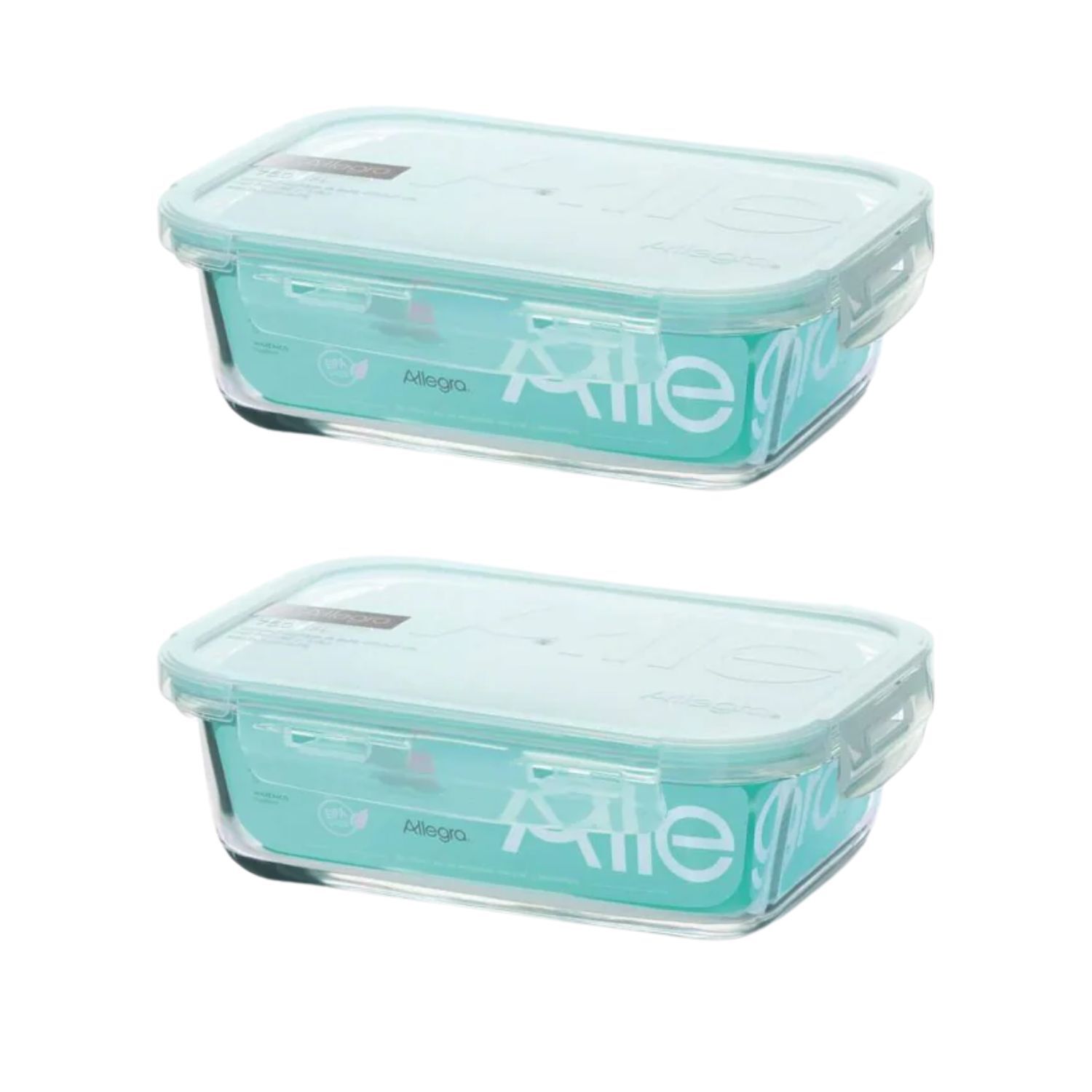 Pack 2 Contenedores Hermetico Vidrio Rectangular 420ml Allegra image number 0.0
