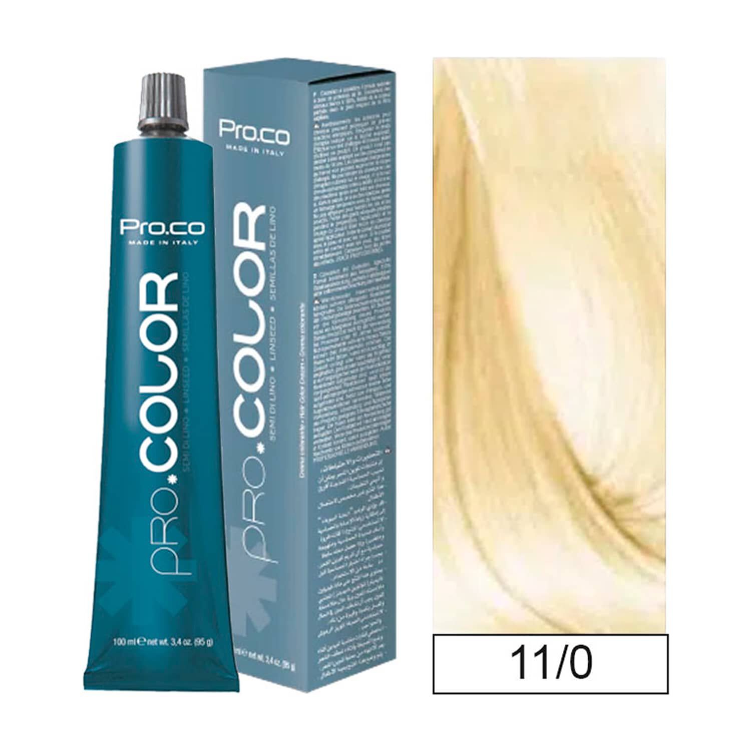 Pro.color - Tintura Permanente Super Aclarante 11/0 Rubio Clarisimo 100ml + Oxidante image number 0.0