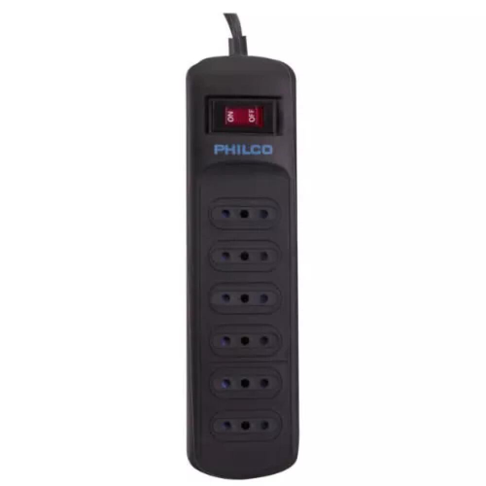 Alargador Extension 6 Entradas Con Switch 918j Negro image number 0.0