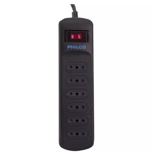 Alargador Extension 6 Entradas Con Switch 918j Negro