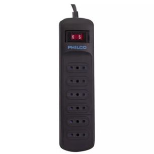 Alargador Extension 6 Entradas Con Switch 918j Negro