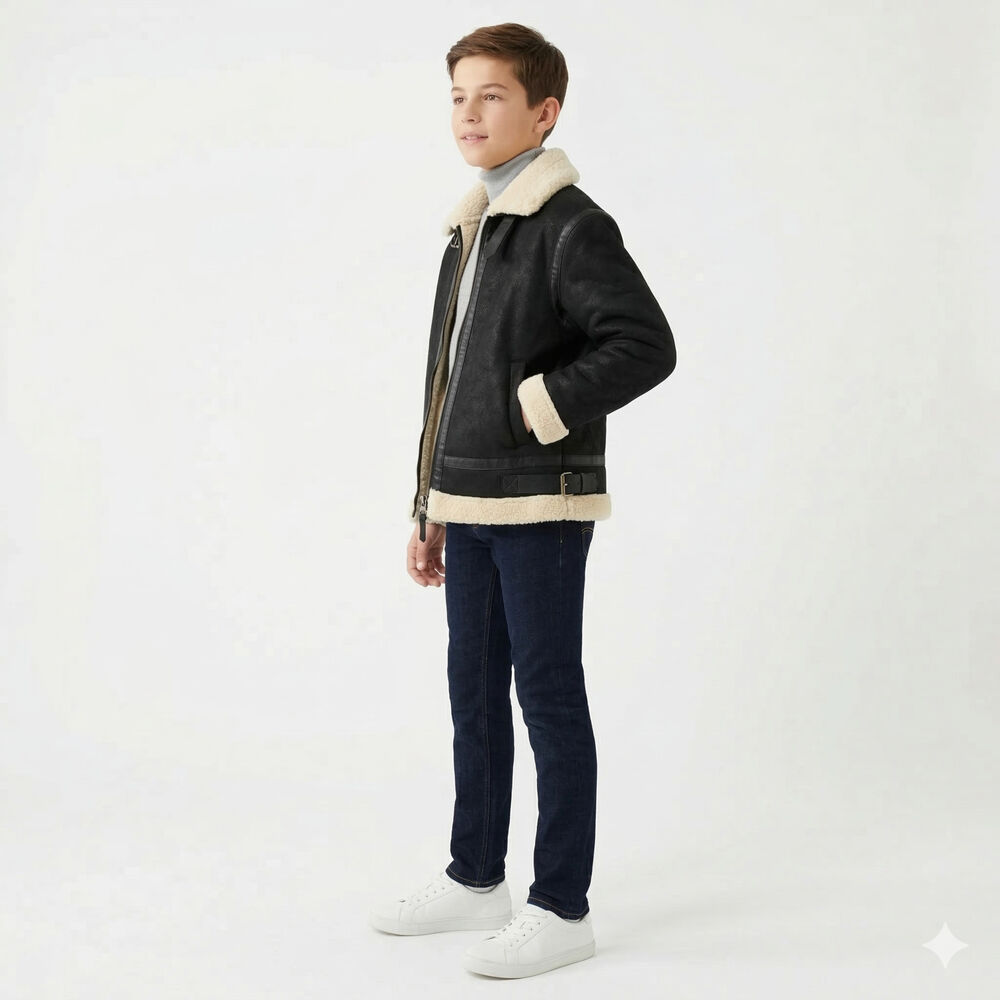 Chaqueta Ni&ntilde;o Aviador Estilo Piloto Abrigada Invierno image number 2.0