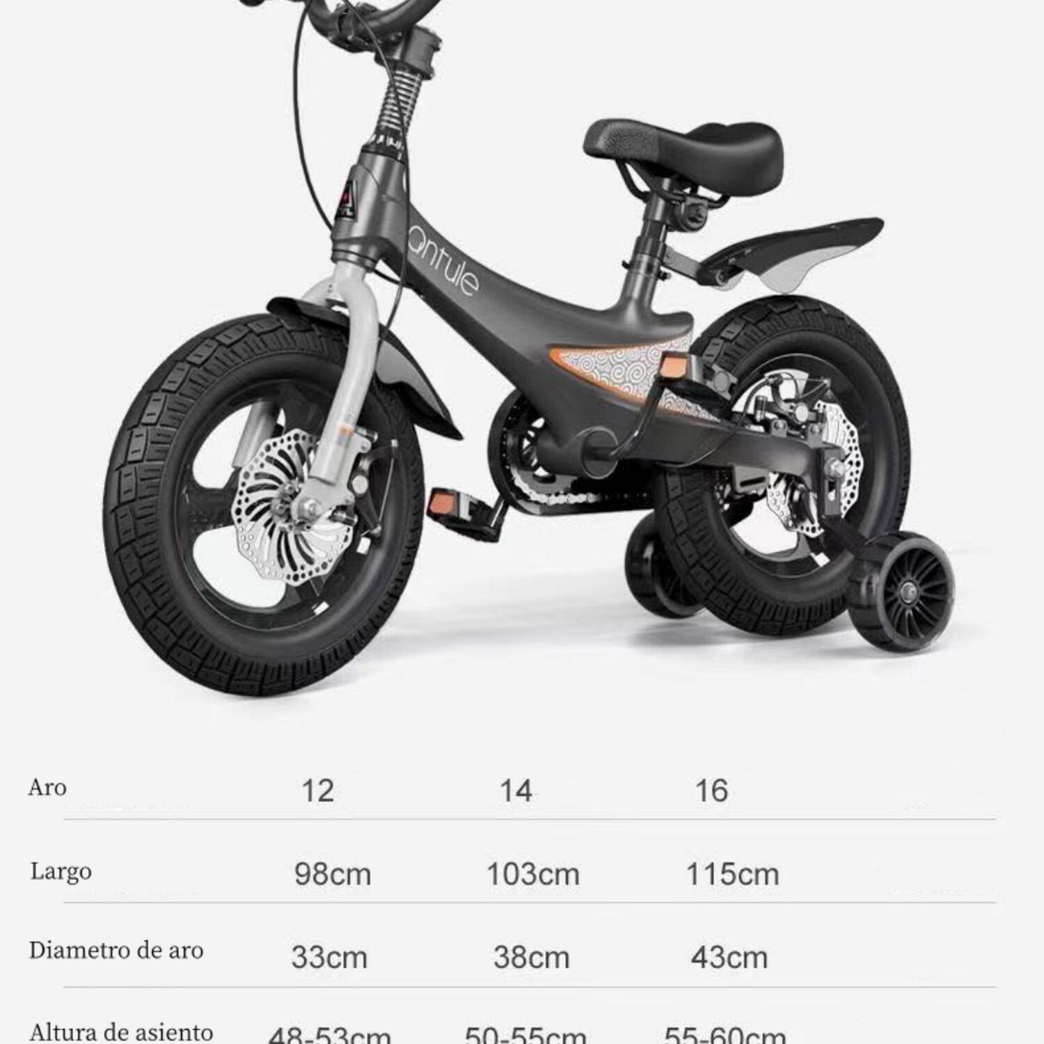Bicicleta Infantil 5-8 A&ntilde;os Ni&ntilde;o Aro 16 Lubabycas Gris image number 7.0