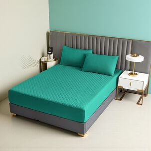 Cubrecolch&oacute;n Impermeable 2p + 02 Fundas De Almohada Verde