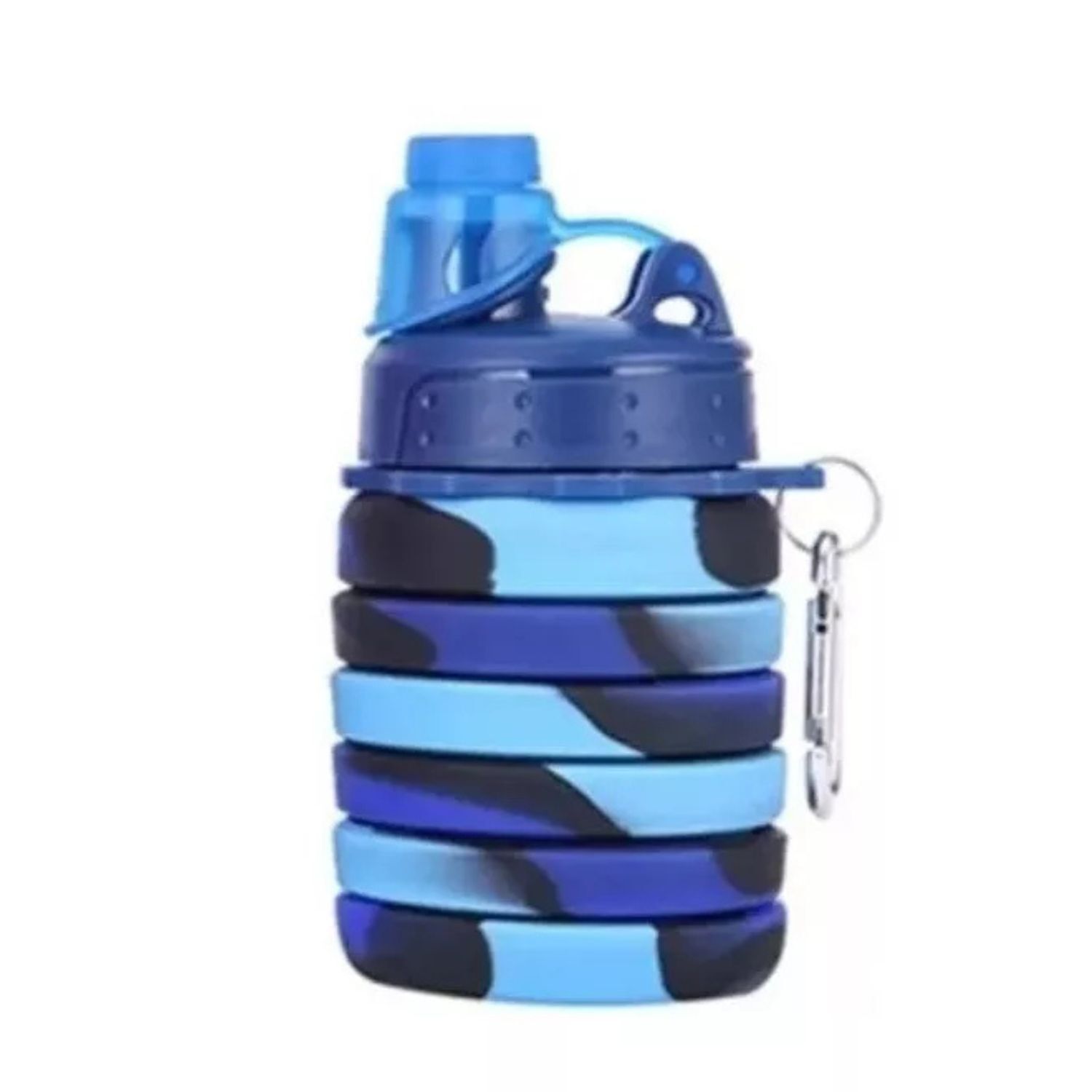 Botella Agua Para Ni&ntilde;os Silicona Plegable Arcoiris 500ml Azul image number 1.0