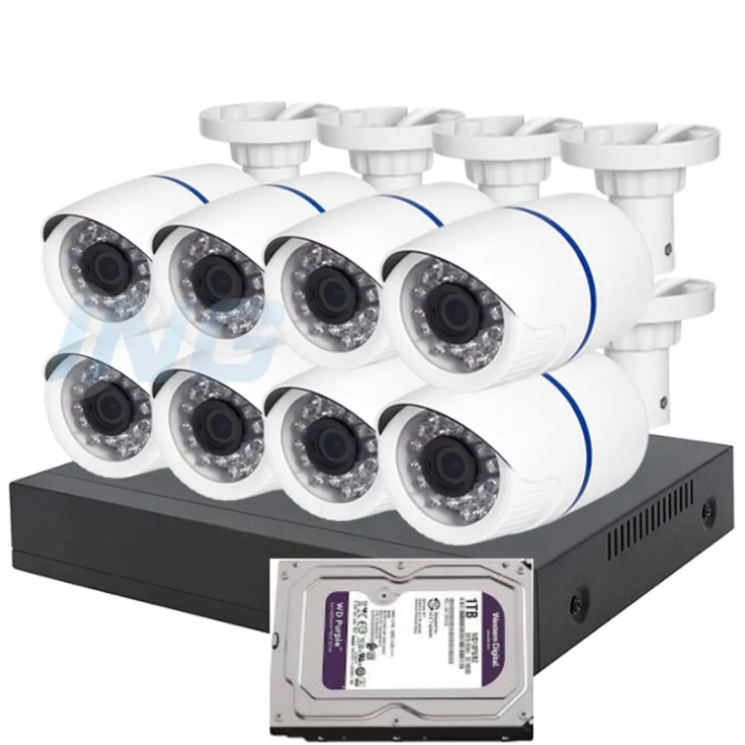 Kit Pro Cctv Pro 8 C&aacute;maras Seguridad 2mp + Disco Duro 1 Terabyte Full Hd image number 0.0
