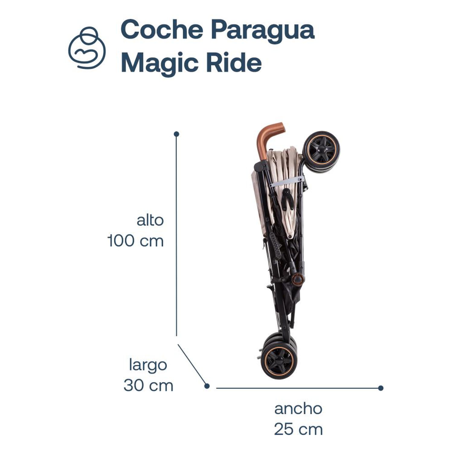 Coche Paragua Bebesit Magic Ride Fiesta Beige image number 4.0