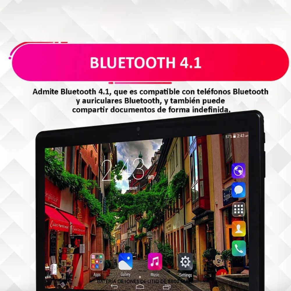 Tablet Inteligente 10 Pulgadas 32gb Rom, 2 Gb Ram + Funda Rosa image number 5.0