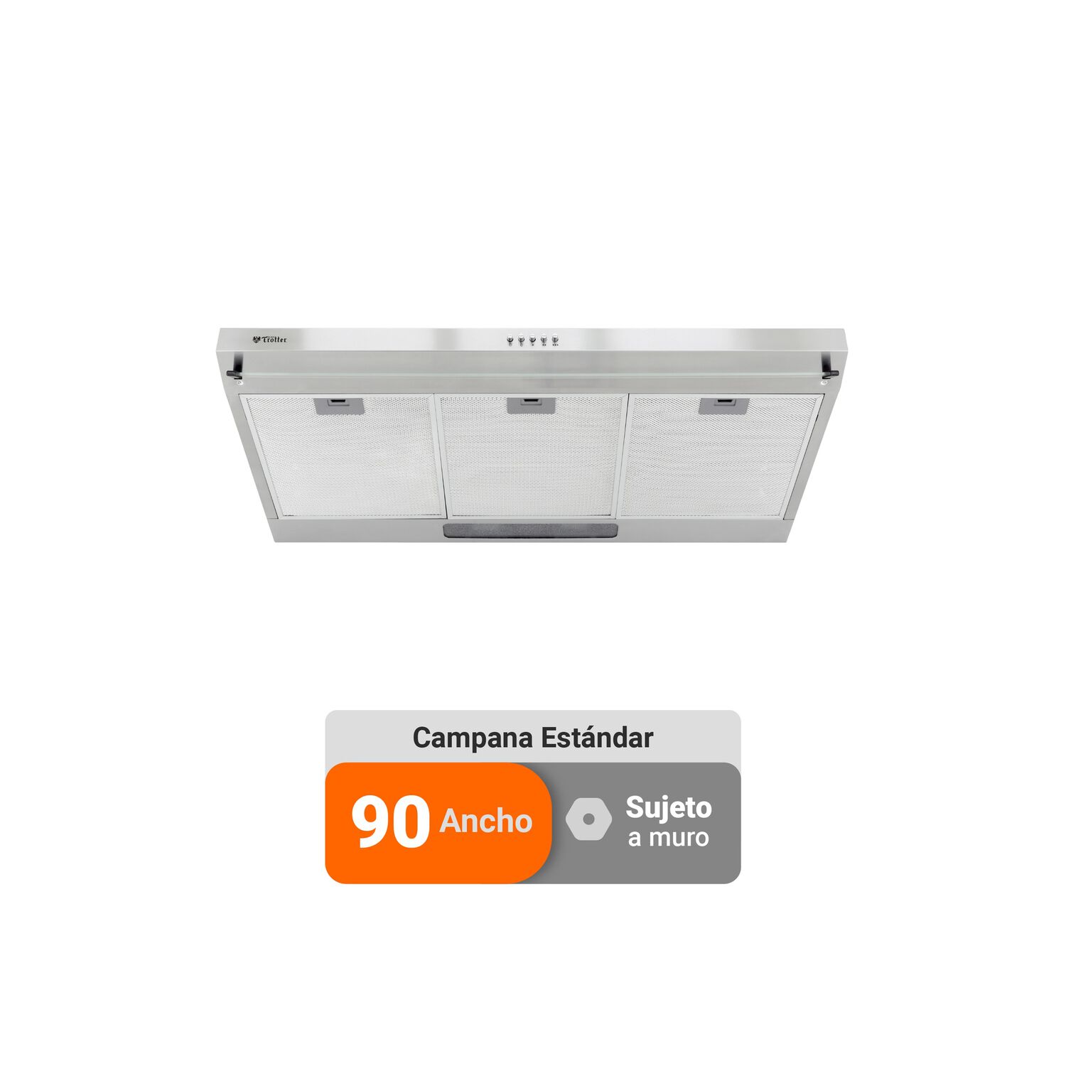 Campana Cocina Albin Trotter Rein Inox 2 M 90 Cm Inox