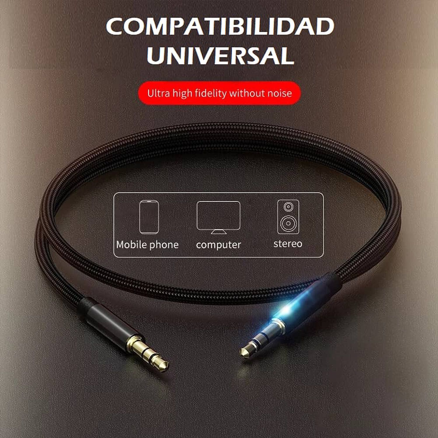 Cable De Audio Premium 1x1 Acordonado Con Textil 1.8m Hifi image number 5.0