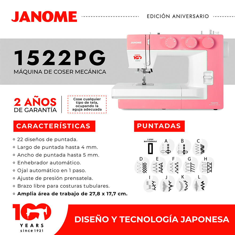 Máquina De Coser Janome 1522pg image number 6.0