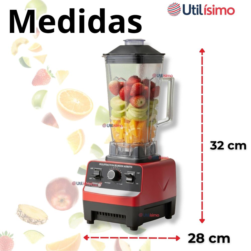 Licuadora Juguera Potente Multifuncional Jarra De Pl&aacute;stico 2l 5500w De Potencia + Mango Triturador image number 2.0