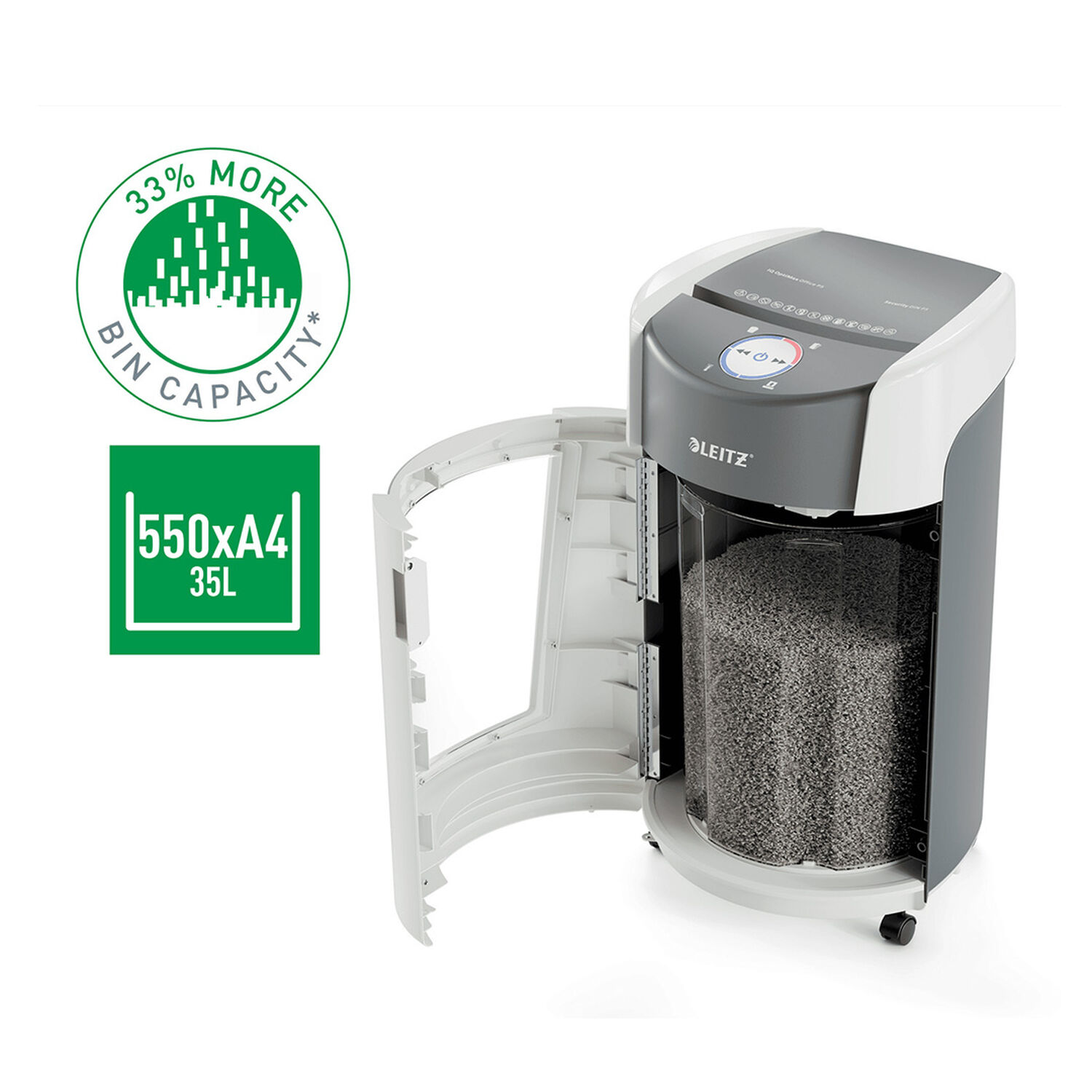 Trituradora Leitz Iq Optimax Office Microcorte P5 10 Hojas 35l image number 2.0