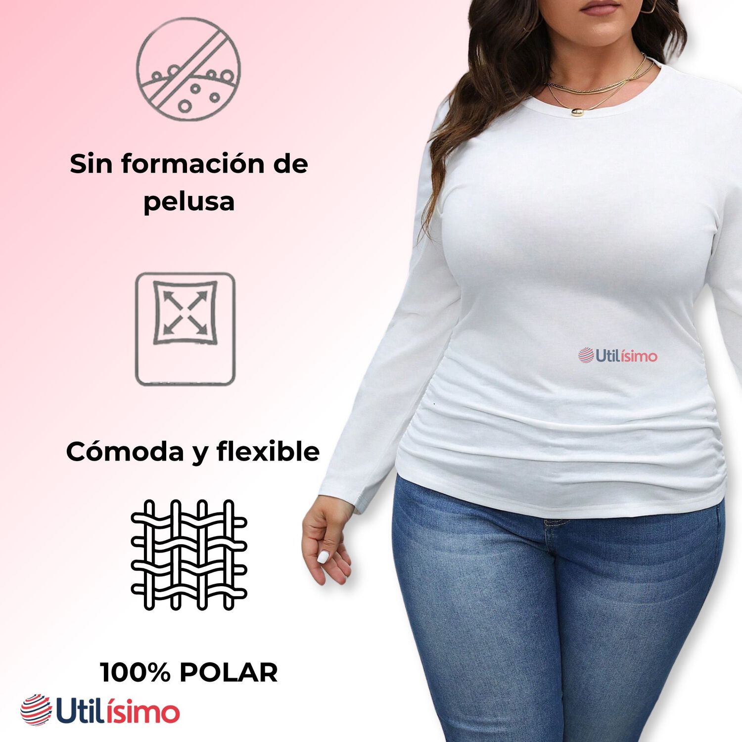 Pack 3 Camisetas Mujer Manga Larga Primera Capa Polar image number 3.0