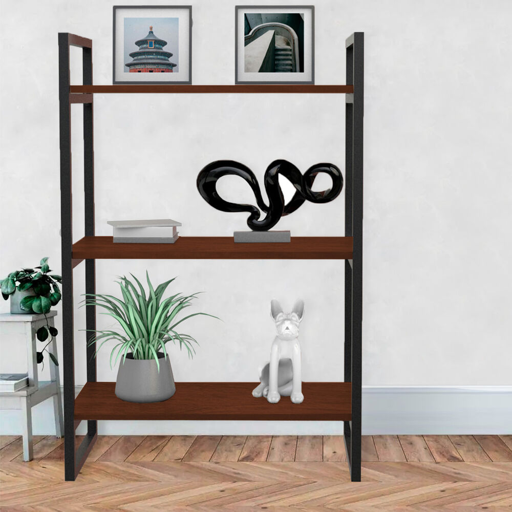 Repisa Dise&ntilde;o Industrial 3 Tablas 60cm X 30cm Cafe image number 2.0