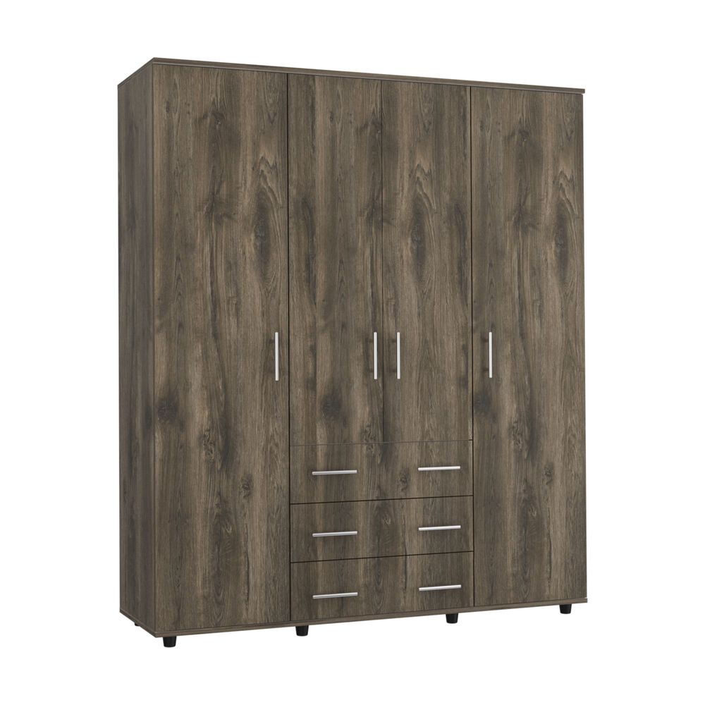 Closet 4 Puertas Café Oscuro Y Blanco 179x150x49,3 Cm image number 0.0